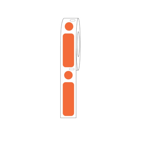 Nevs Direct Thermal Cryo 38x13mm & 9.5mm Dot for 2.0ml Tubes/Vials Orange LDTC-1121238-O - main